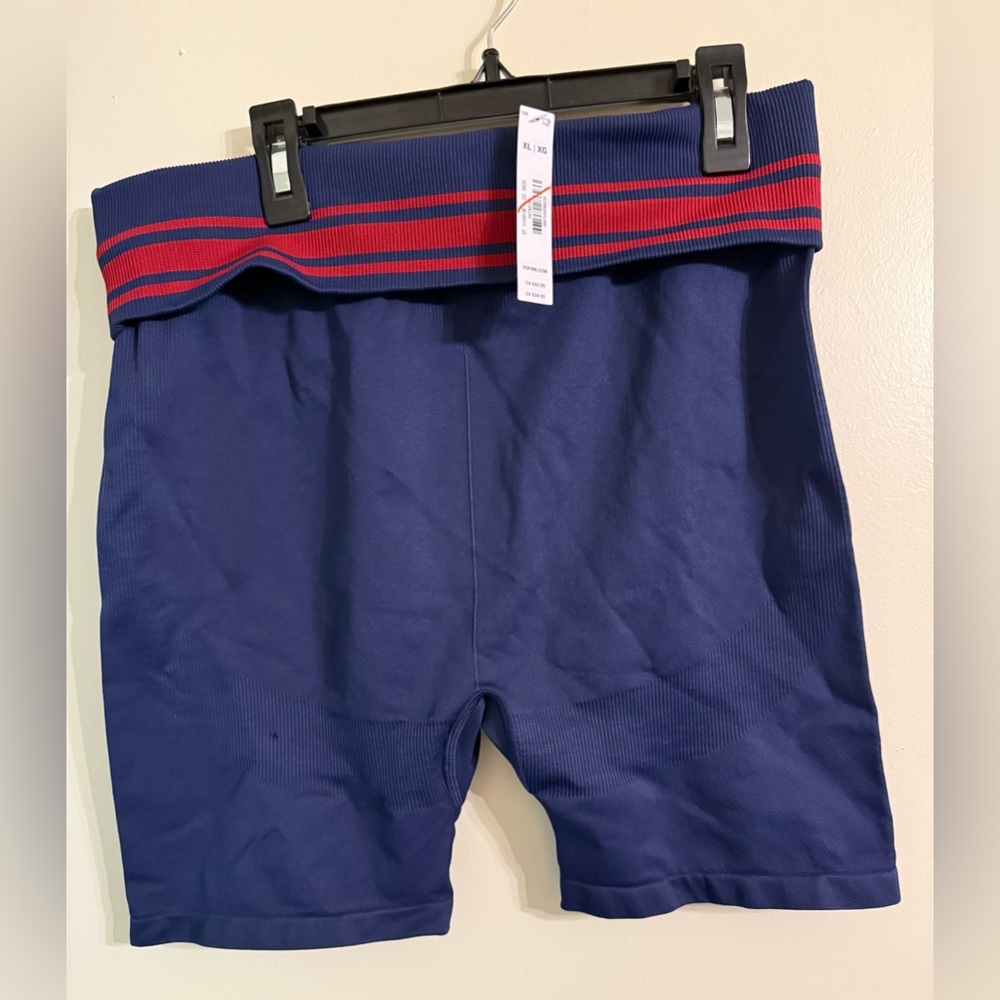Blue Shorts with Red Stripe Waistband pink/VS